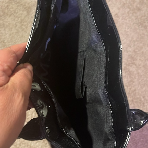 #355 Comsi Comsa Black Rose Purse Tote Satchel - Picture 6 of 10